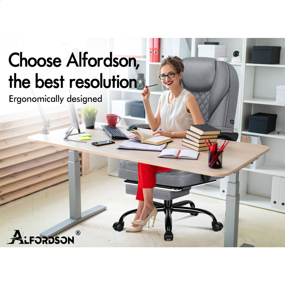 ALFORDSON Office Chair Mesh Executive Gaming Seat Leather Fabric Racing Tilt - Picture 86 of 1,188