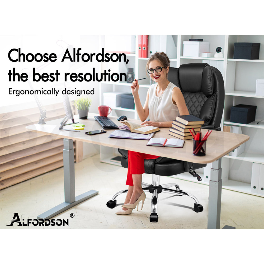 ALFORDSON Office Chair Mesh Executive Gaming Seat Leather Fabric Racing Tilt - Picture 158 of 1,188