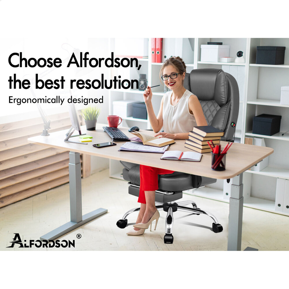 ALFORDSON Office Chair Mesh Executive Gaming Seat Leather Fabric Racing Tilt - Picture 278 of 1,188
