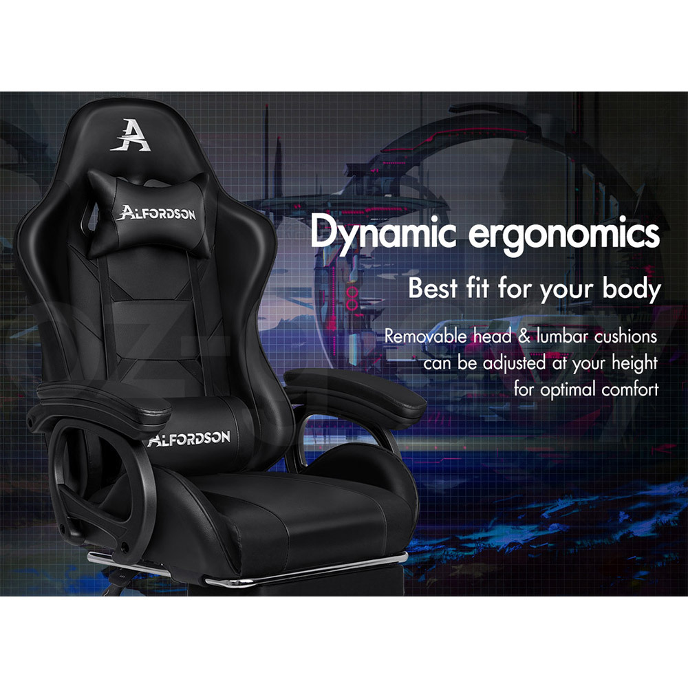 ALFORDSON Gaming Office Chair Massage Racing 12 RGB LED Computer Work Seat - Picture 90 of 267