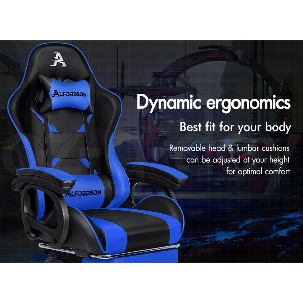 ALFORDSON Gaming Office Chair Massage Racing 12 RGB LED Computer Work Seat - Picture 102 of 267