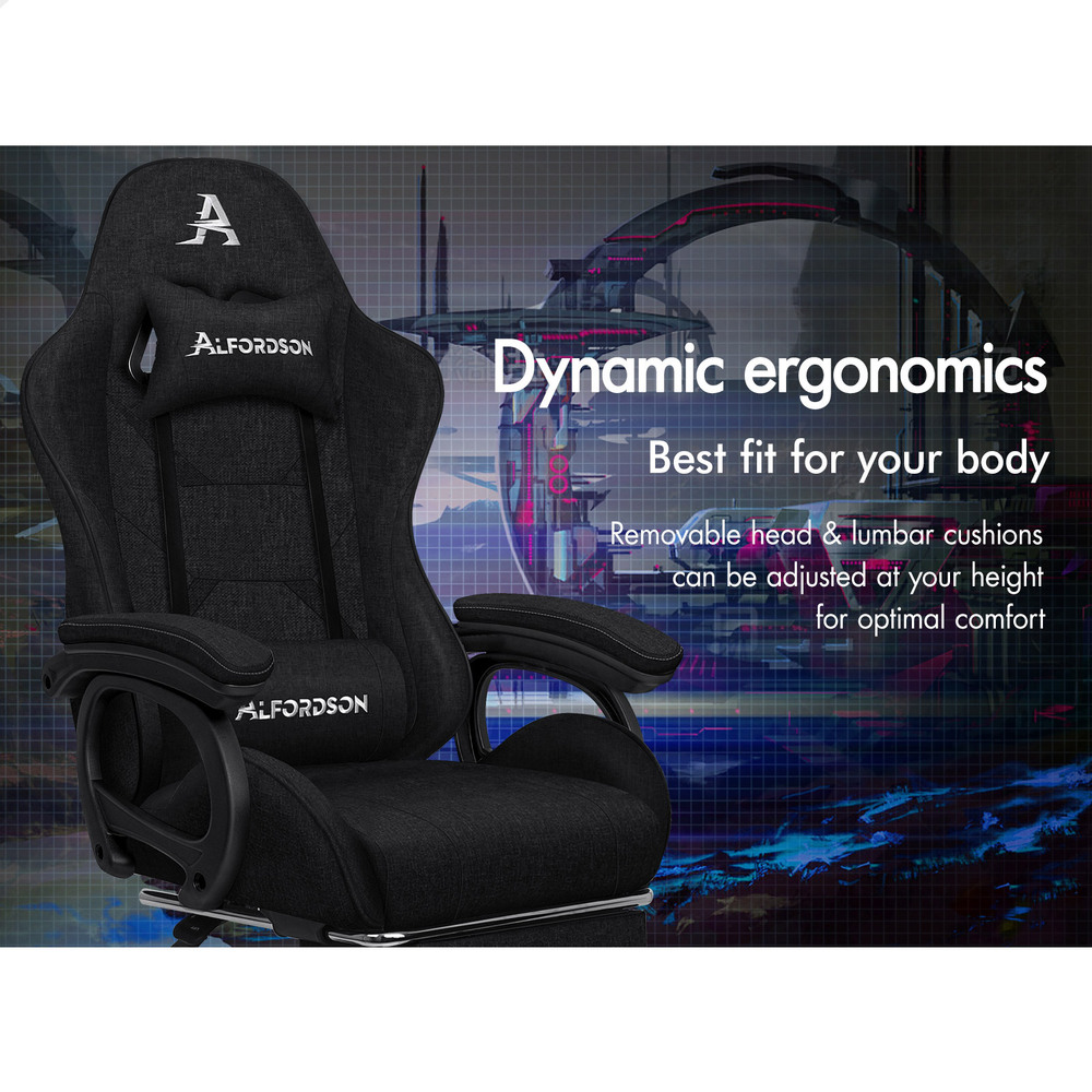 ALFORDSON Gaming Office Chair Massage Racing 12 RGB LED Computer Work Seat - Picture 174 of 267