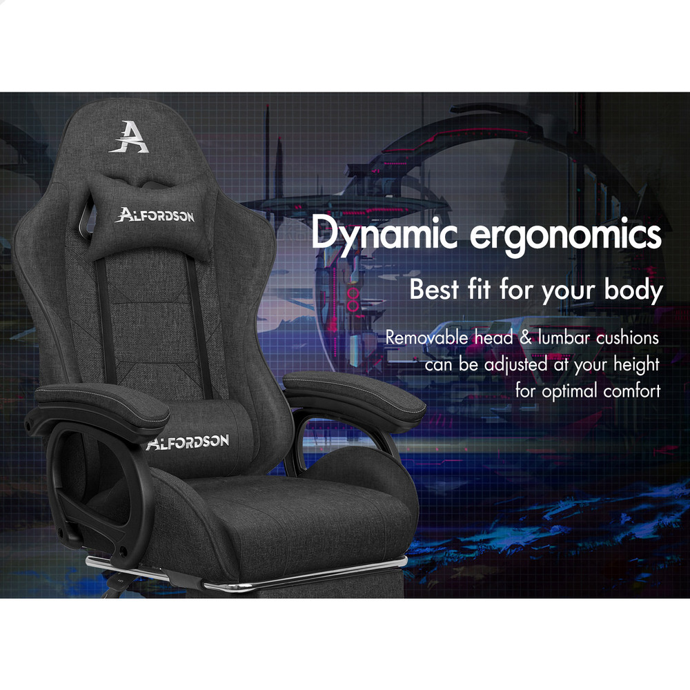 ALFORDSON Gaming Office Chair Massage Racing 12 RGB LED Computer Work Seat - Picture 185 of 267