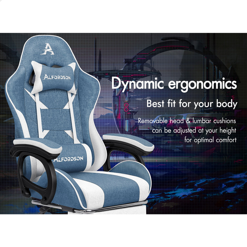 ALFORDSON Gaming Office Chair Massage Racing 12 RGB LED Computer Work Seat - Picture 209 of 267