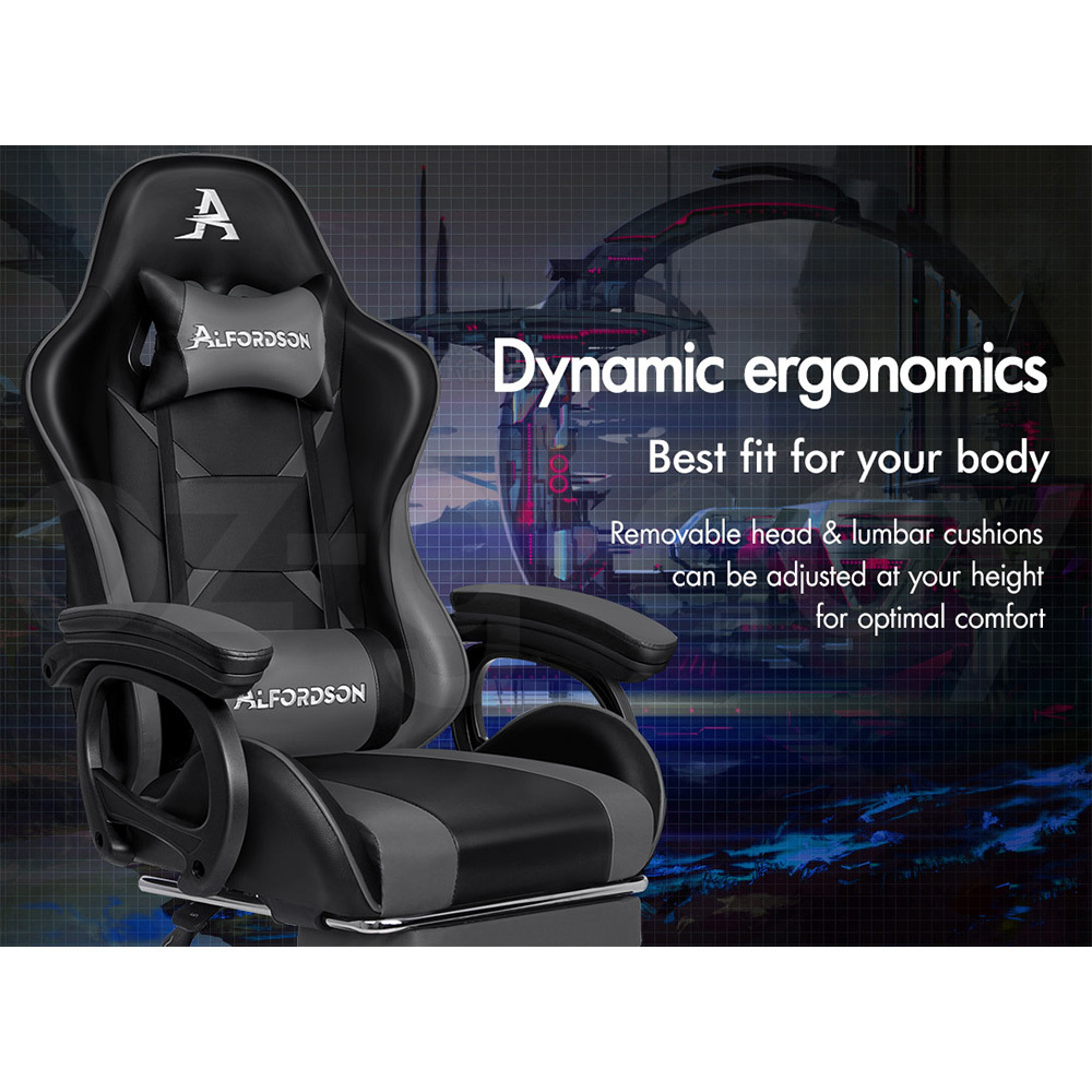 ALFORDSON Gaming Office Chair Massage Racing 12 RGB LED Computer Work Seat - Picture 126 of 267