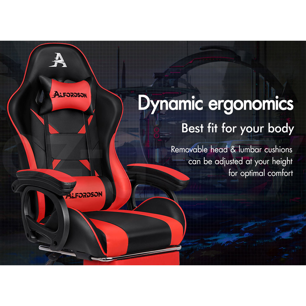 ALFORDSON Gaming Office Chair Massage Racing 12 RGB LED Computer Work Seat - Picture 150 of 267