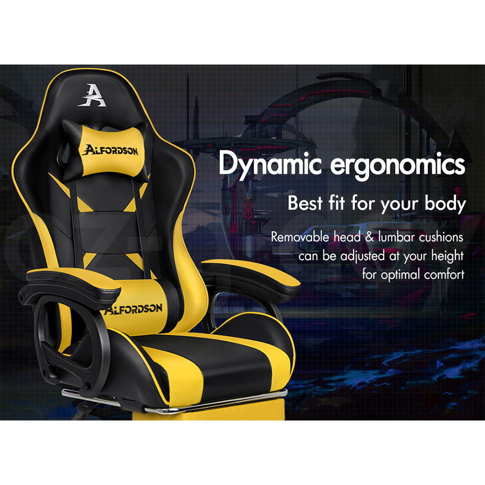 ALFORDSON Gaming Office Chair Massage Racing 12 RGB LED Computer Work Seat - Picture 162 of 267