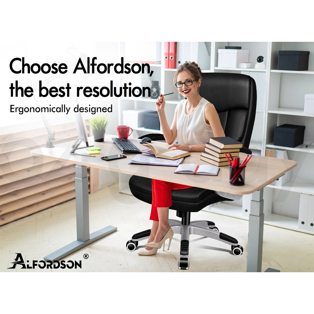 ALFORDSON Office Chair Mesh Executive Gaming Seat Leather Fabric Racing Tilt - Picture 410 of 1,188