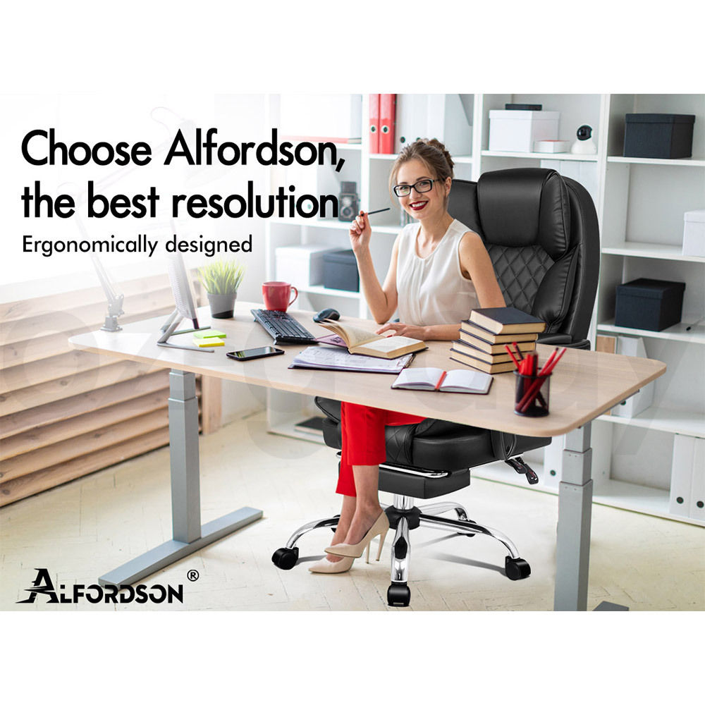 ALFORDSON Office Chair Executive Seat Fabric Racing Computer Work Recliner - Picture 17 of 111