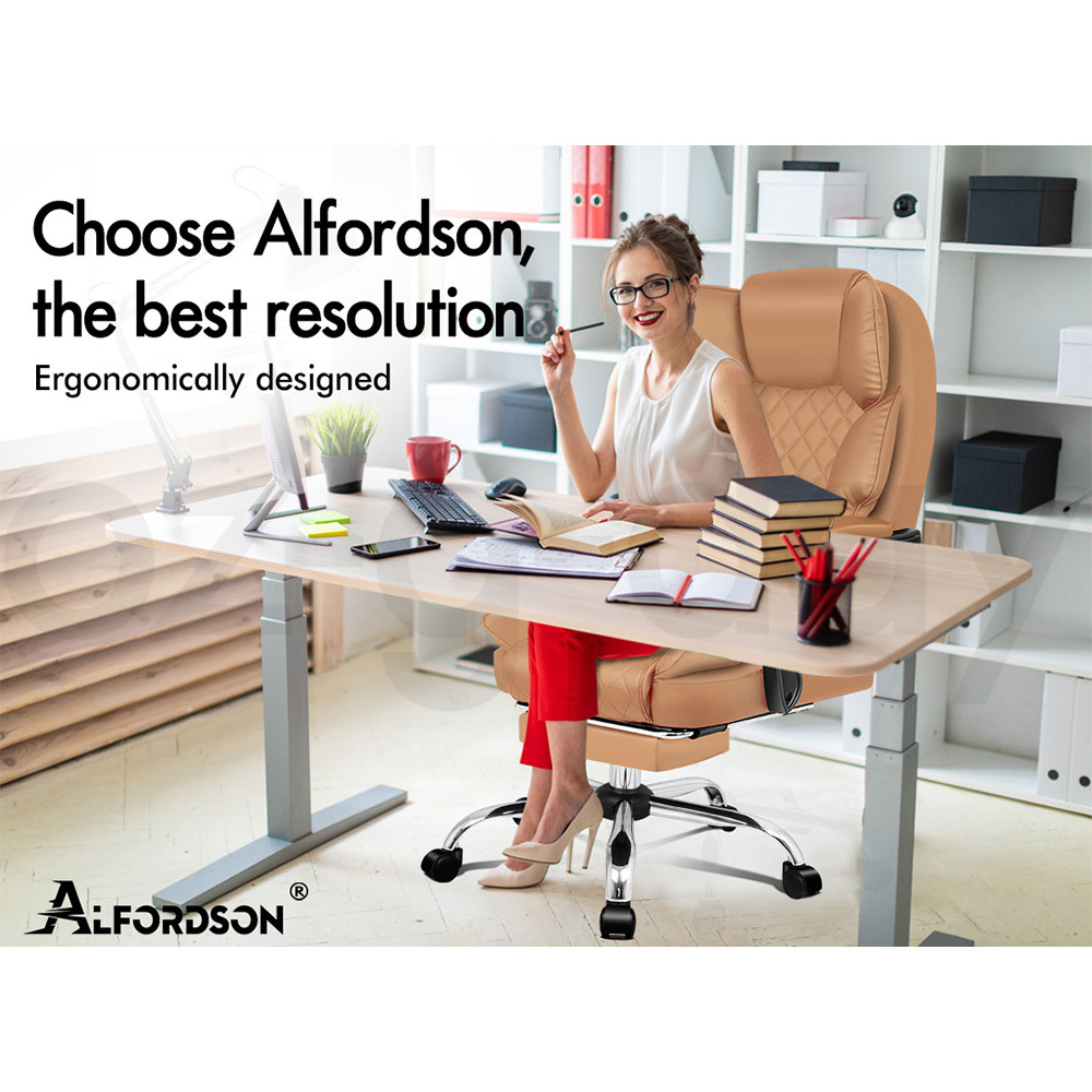 ALFORDSON Office Chair Executive Seat Fabric Racing Computer Work Recliner - Picture 41 of 111