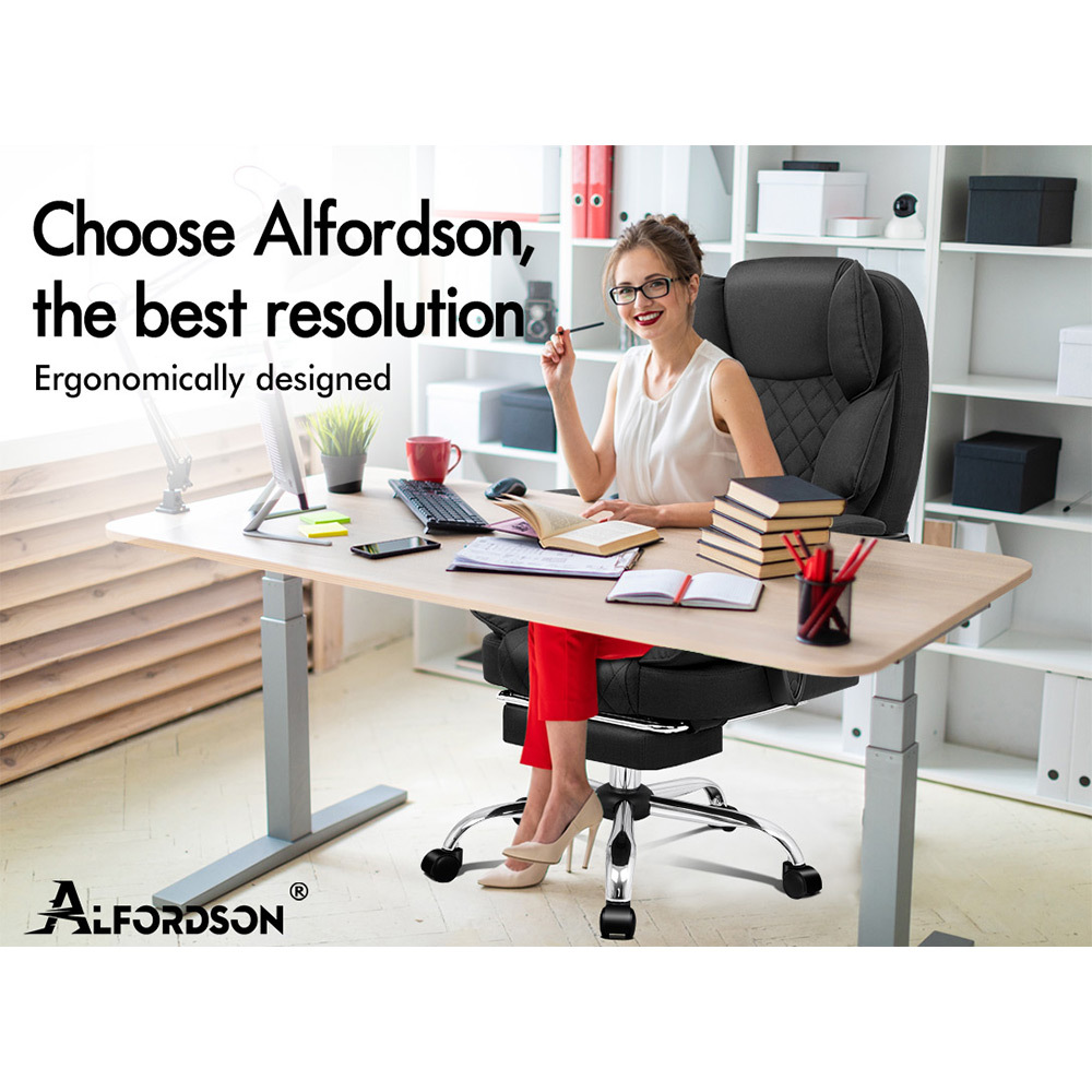 ALFORDSON Office Chair Executive Seat Fabric Racing Computer Work Recliner - Picture 77 of 111