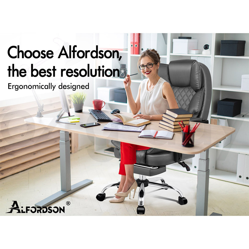 ALFORDSON Office Chair Executive Seat Fabric Racing Computer Work Recliner - Picture 29 of 111