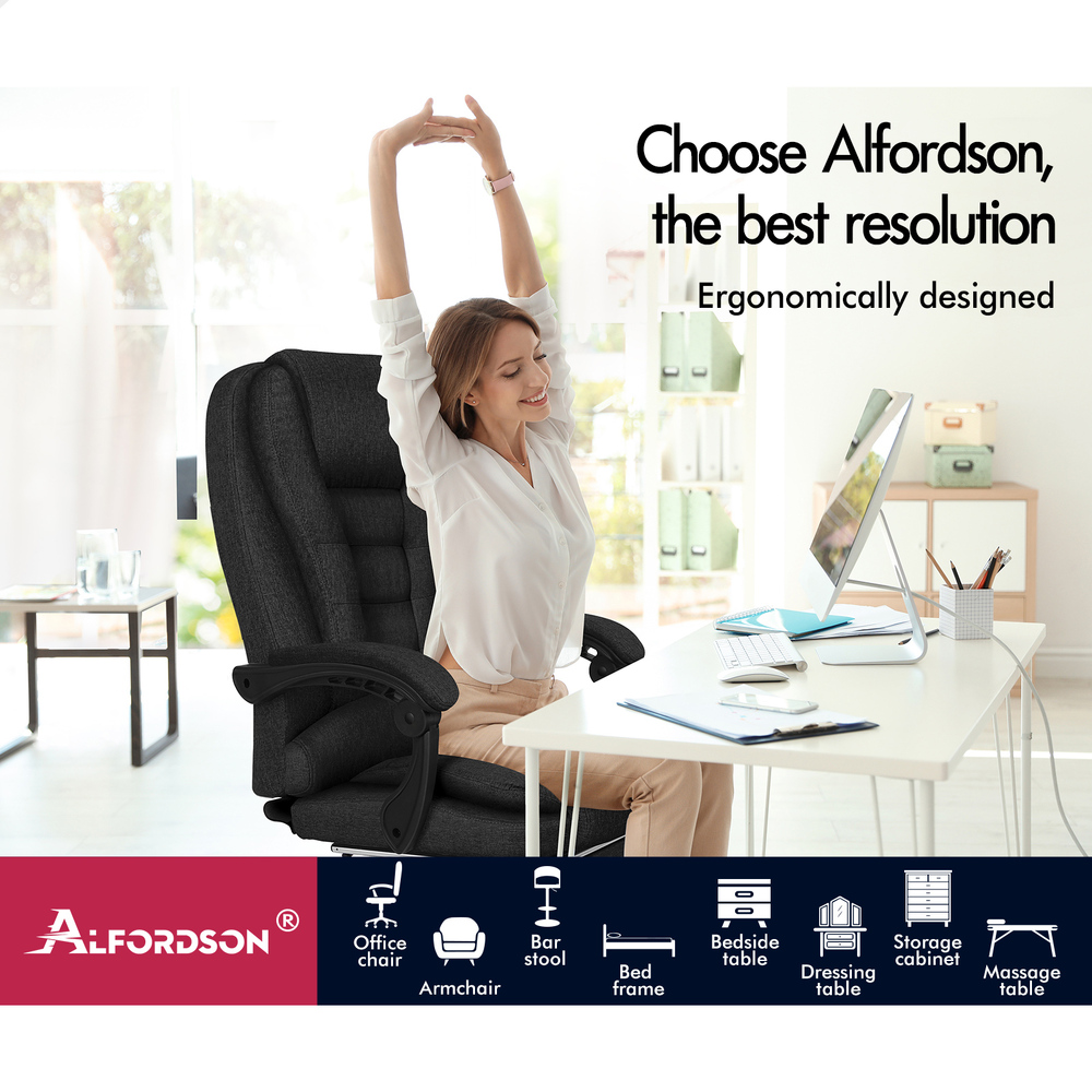 ALFORDSON Office Chair Mesh Executive Gaming Seat Leather Fabric Racing Tilt - Picture 578 of 1,188