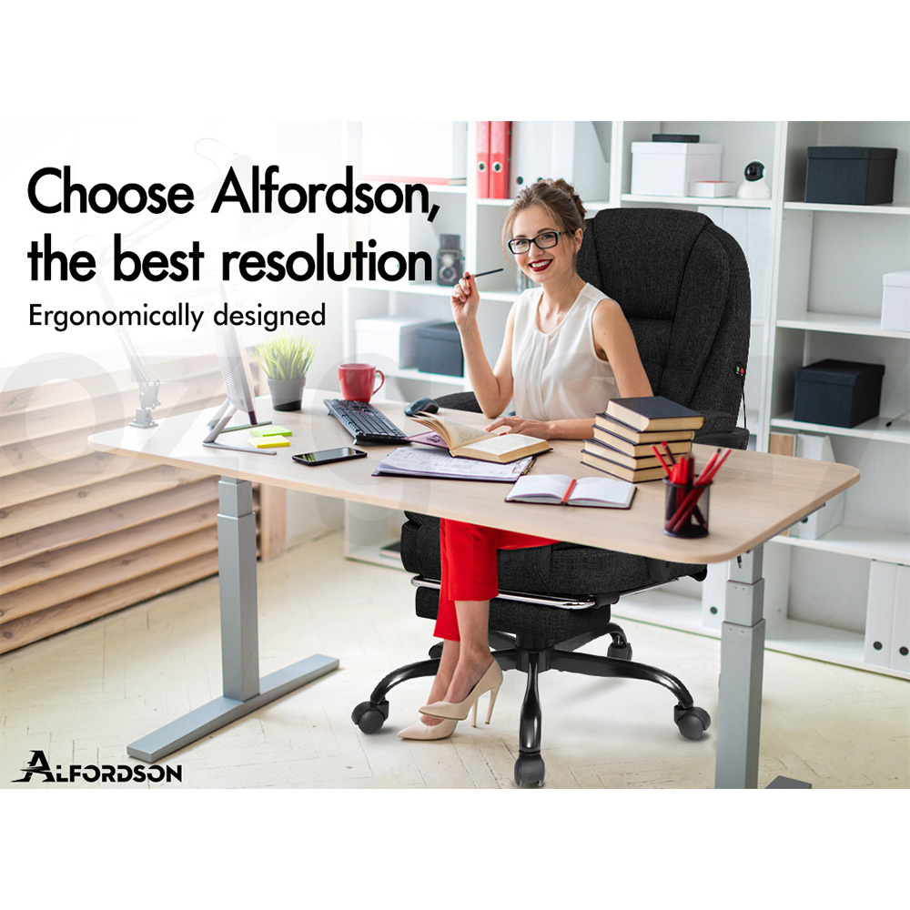 ALFORDSON Office Chair Mesh Executive Gaming Seat Leather Fabric Racing Tilt - Picture 842 of 1,188