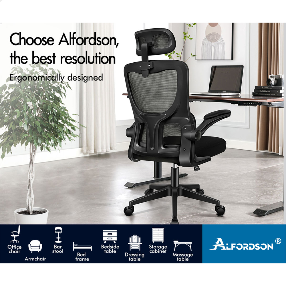 ALFORDSON Mesh Office Chair Executive Computer Fabric Seat Study Work Gaming - Picture 5 of 252