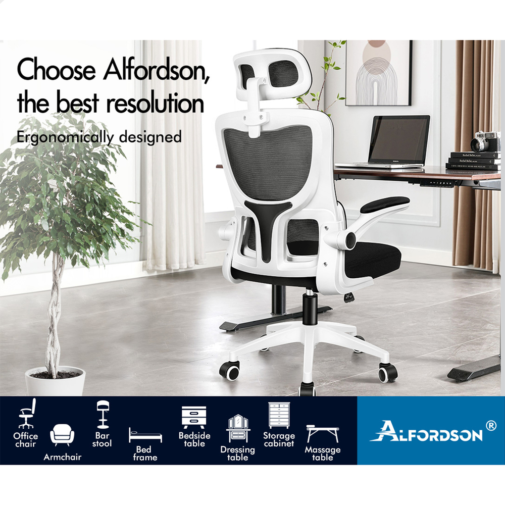 ALFORDSON Mesh Office Chair Executive Computer Fabric Seat Study Work Gaming - Picture 16 of 252