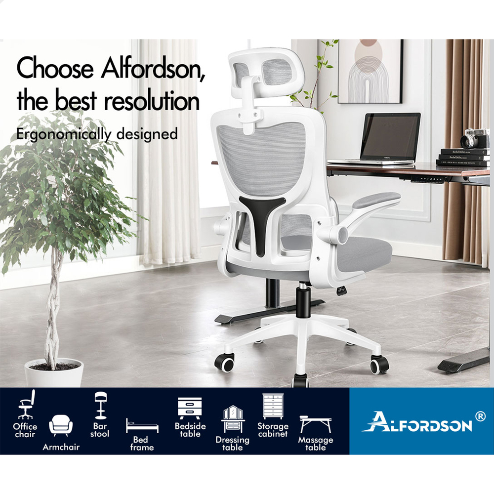 ALFORDSON Mesh Office Chair Executive Computer Fabric Seat Study Work Gaming - Picture 27 of 252
