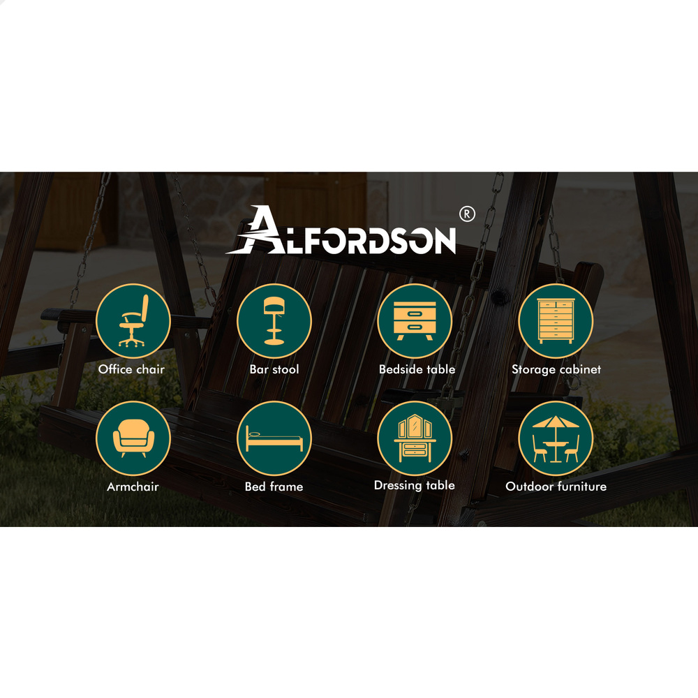 ALFORDSON Swing Chair Outdoor Furniture Wooden Garden Patio Bench Seat Canopy - Picture 32 of 54