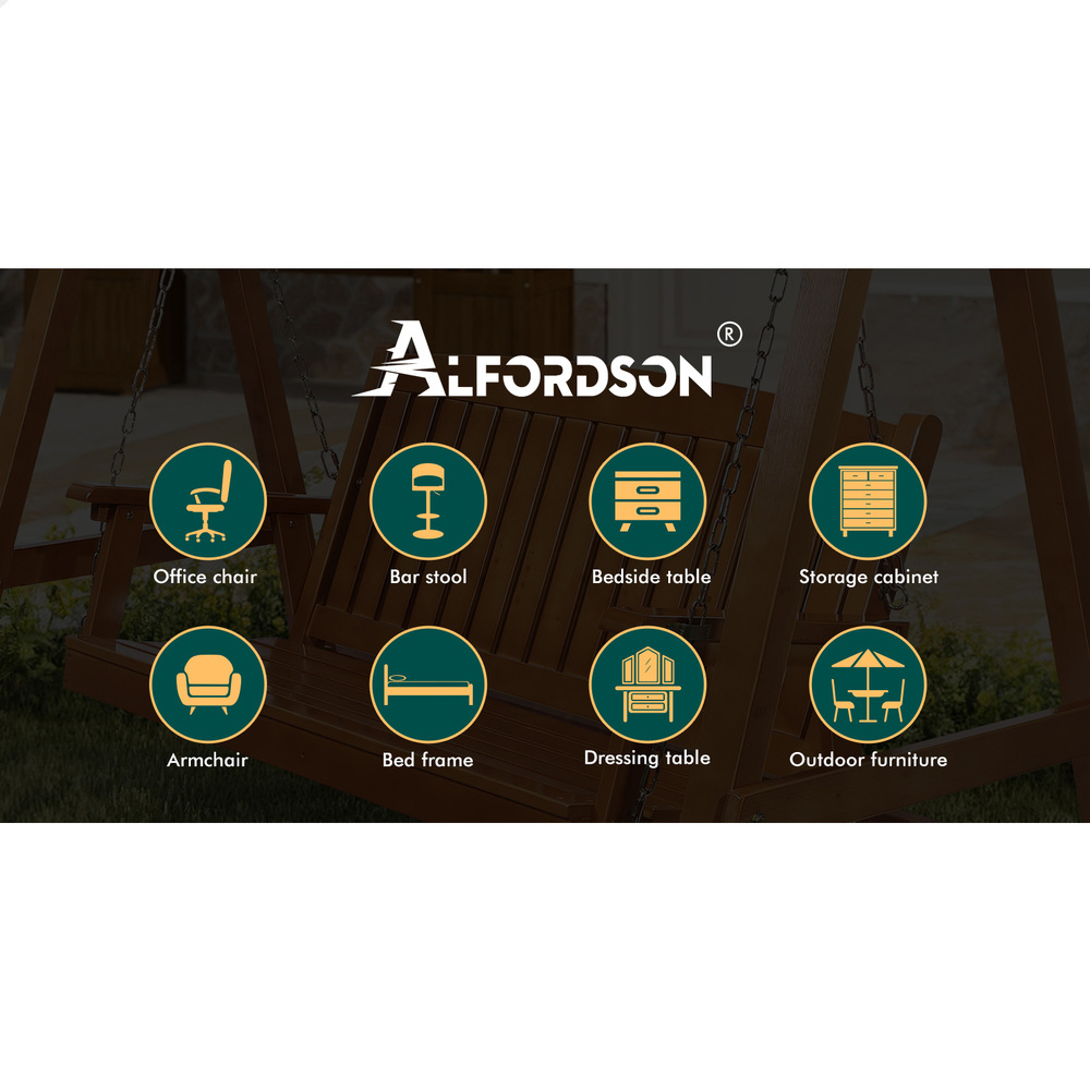 ALFORDSON Swing Chair Outdoor Furniture Wooden Garden Patio Bench Seat Canopy - Picture 44 of 54