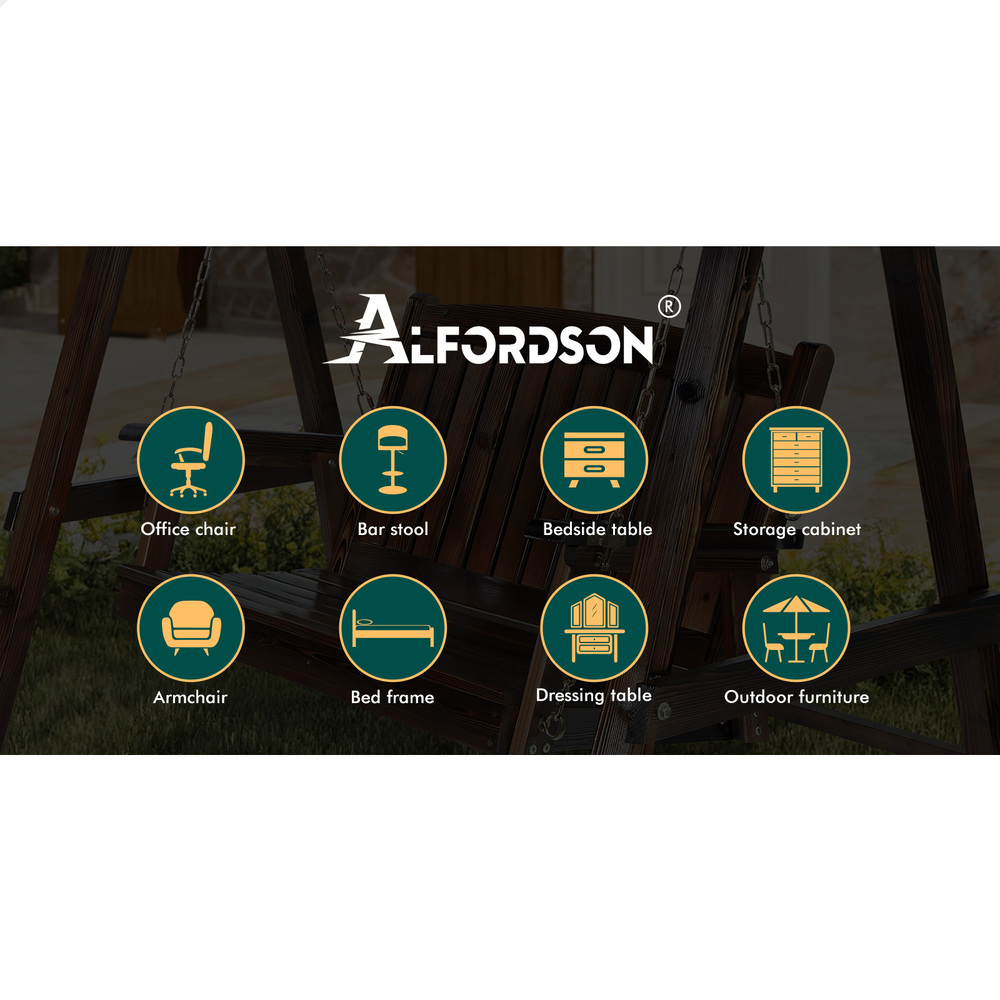 ALFORDSON Swing Chair Outdoor Furniture Wooden Garden Patio Bench Seat Canopy - Picture 8 of 54