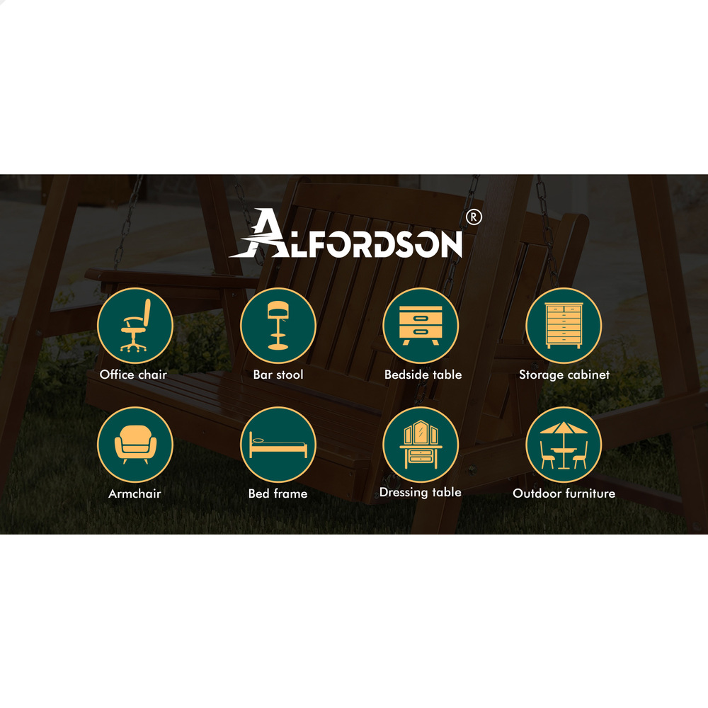 ALFORDSON Swing Chair Outdoor Furniture Wooden Garden Patio Bench Seat Canopy - Picture 20 of 54
