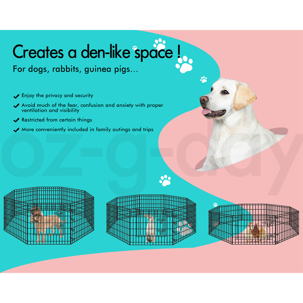 BEASTIE Dog Cage Pet Crate Kennel Cat Collapsible Metal Playpen 24"~ 48" Large - Picture 71 of 124