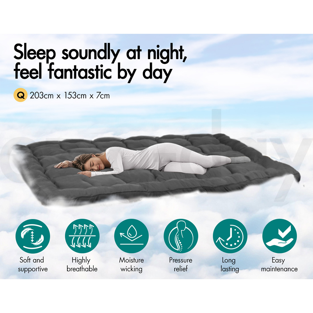 STARRY EUCALYPT Mattress Topper Pillowtop Luxury Bedding Mat Cover All Sizes 7cm - Picture 138 of 244