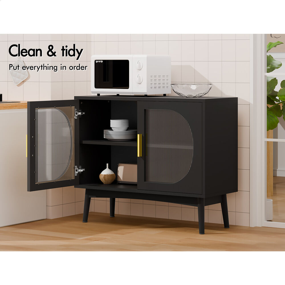 ALFORDSON Buffet Sideboard Storage Cabinet Cupboard Rattan Fluted Doors Kitchen - Picture 14 of 48