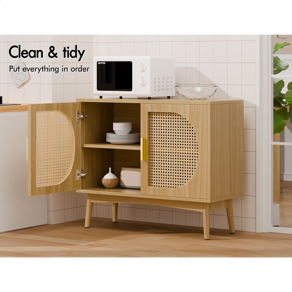 ALFORDSON Buffet Sideboard Storage Cabinet Cupboard Rattan Fluted Doors Kitchen - Picture 38 of 48