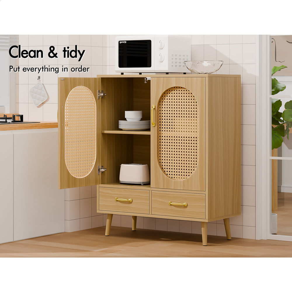 ALFORDSON Buffet Sideboard Storage Cabinet Rattan Fluted Doors Drawers Cupboard - Picture 38 of 48