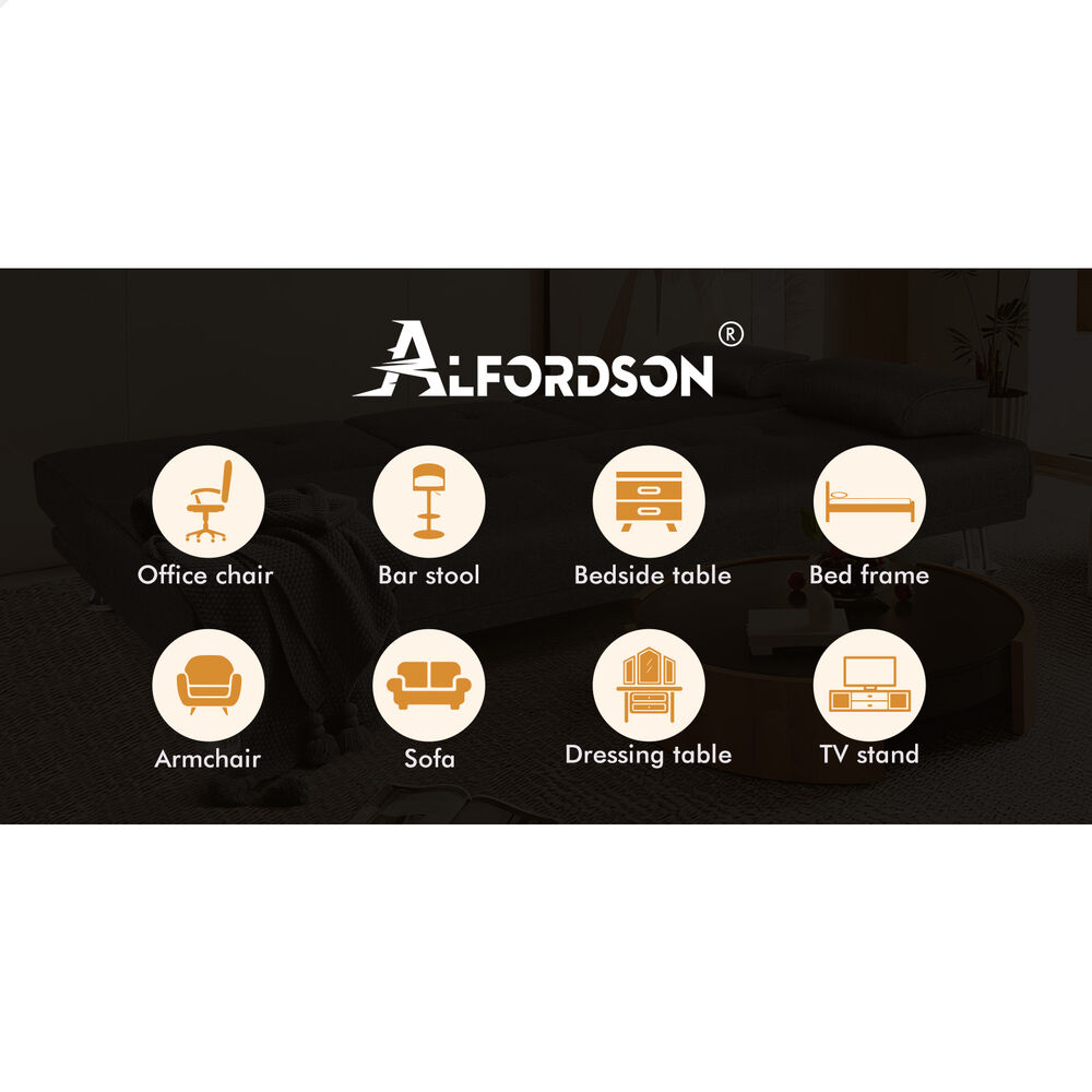 ALFORDSON Sofa Bed Futon Couch 3 Seater Lounge Chair Convertible Velvet - Picture 5 of 39