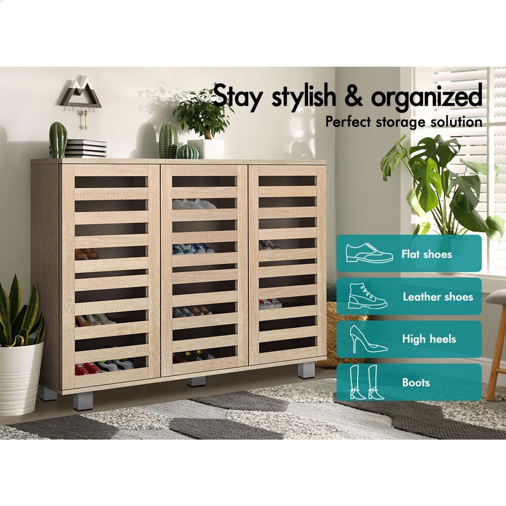 ALFORDSON Shoe Cabinet Storage Rack Drawer Organiser Shelf 21/30 Pairs Wood - Picture 70 of 92