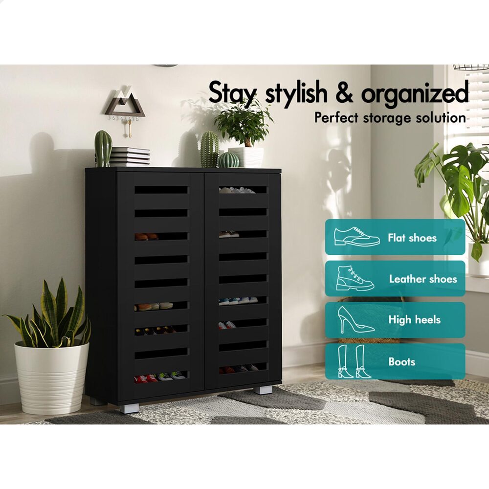 ALFORDSON Shoe Cabinet Storage Rack Drawer Organiser Shelf 21/30 Pairs Wood - Picture 10 of 92