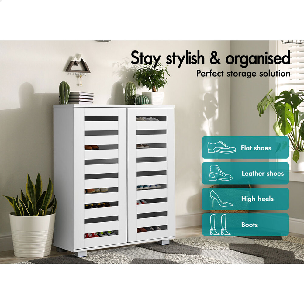 ALFORDSON Shoe Cabinet Storage Rack Drawer Organiser Shelf 21/30 Pairs Wood - Picture 46 of 92