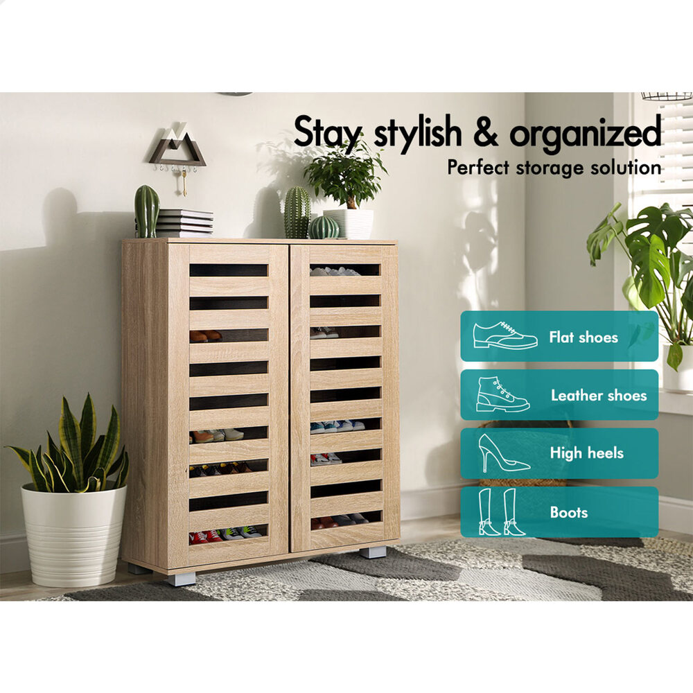 ALFORDSON Shoe Cabinet Storage Rack Drawer Organiser Shelf 21/30 Pairs Wood - Picture 34 of 92