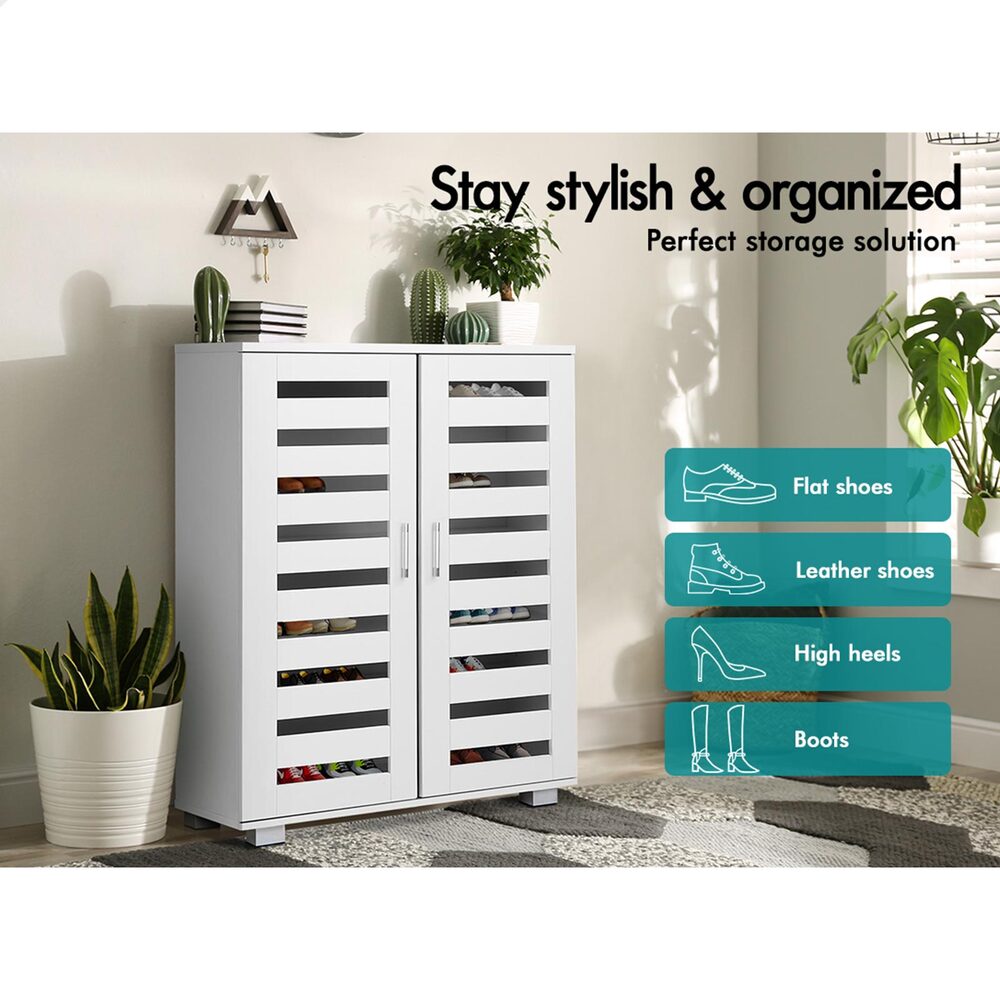 ALFORDSON Shoe Cabinet Storage Rack Drawer Organiser Shelf 21/30 Pairs Wood - Picture 22 of 92
