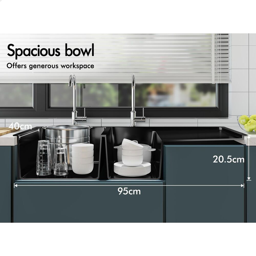 ALFORDSON Kitchen Sink Basin Stainless Steel Top Flush Under Mount Double Bowl - Picture 60 of 69