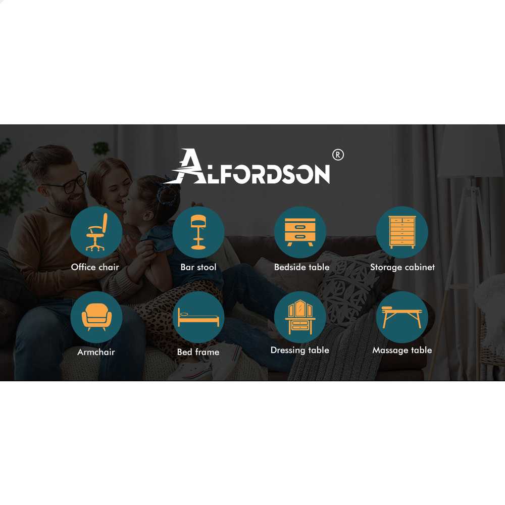 ALFORDSON Salon Stool Backrest Swivel Barber Hair Dress Leather Chair Tufan - Picture 23 of 51