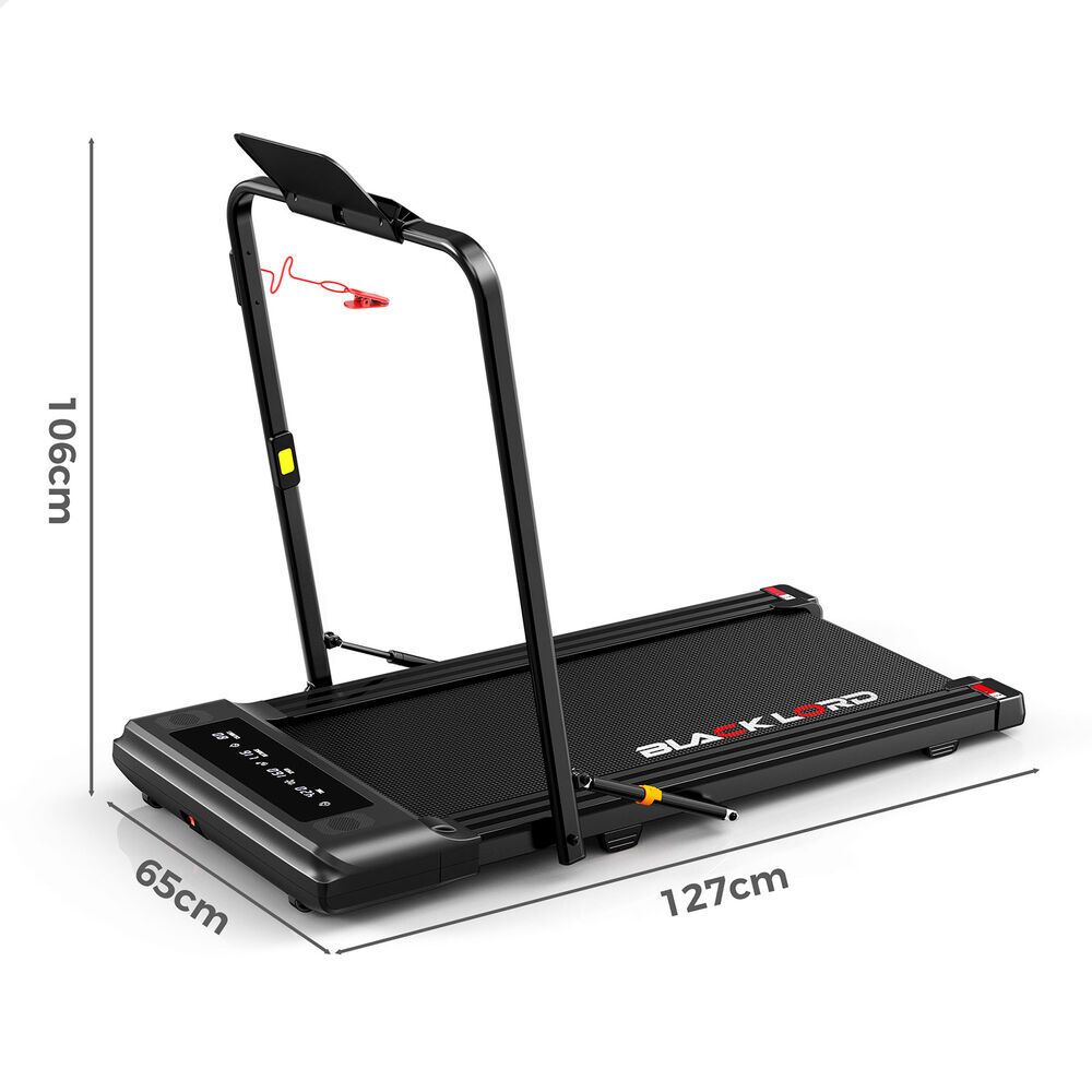 BLACK LORD Treadmill 2 IN 1 Electric Walking Pad 400mm Hydraulic Foldable - Picture 7 of 29