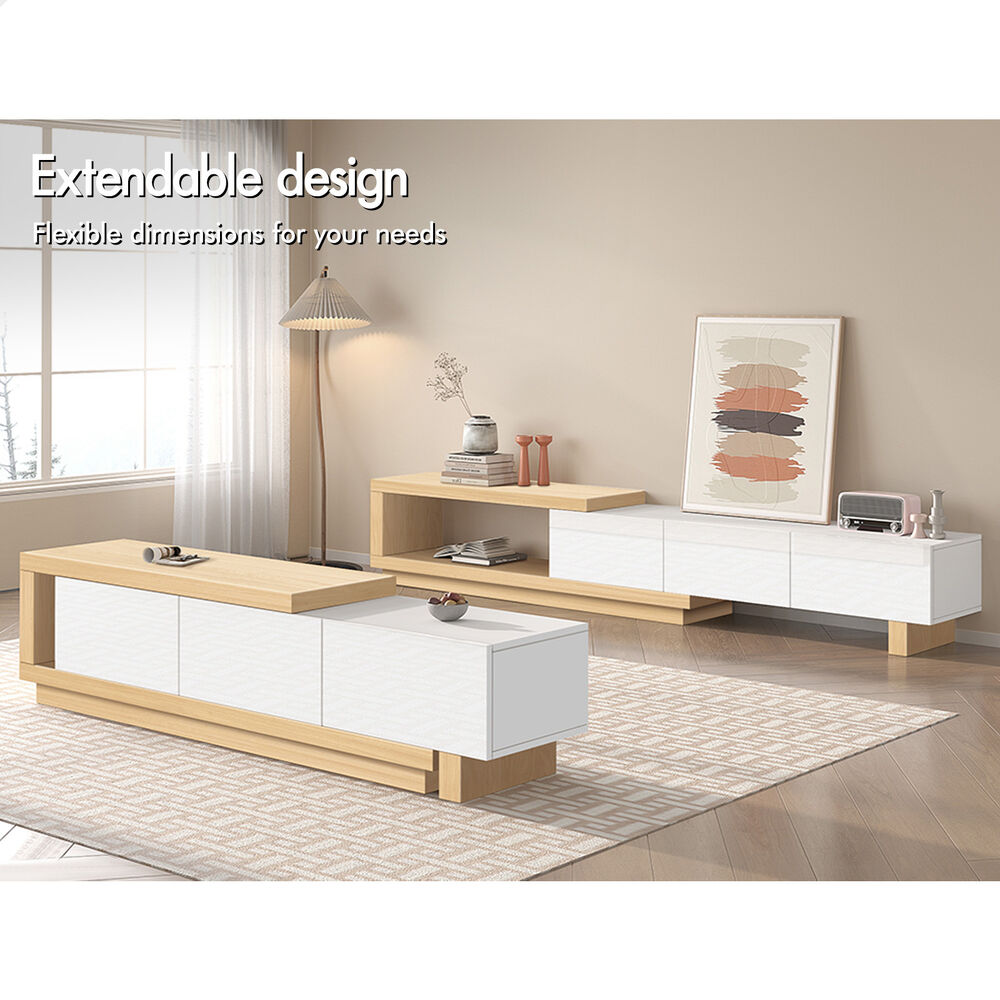 ALFORDSON Extendable Entertainment Unit TV Cabinet 190-280cm Stand Storage Shelf - Picture 50 of 60