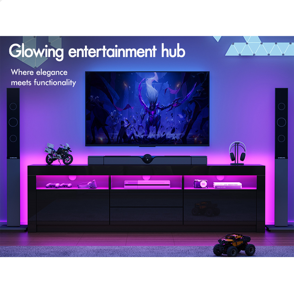 ALFORDSON Entertainment Unit TV Cabinet Stand Storage Drawer RGB LED Gloss - Picture 194 of 228