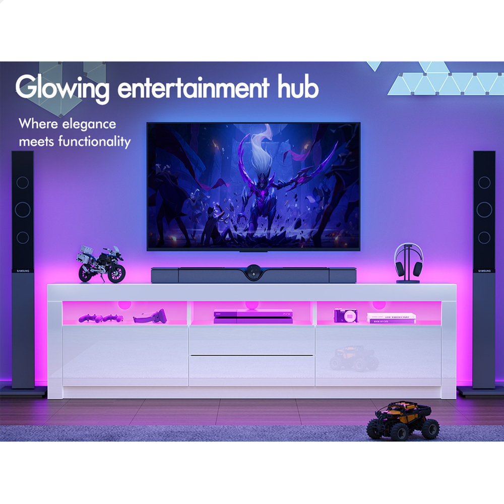 ALFORDSON Entertainment Unit TV Cabinet Stand Storage Drawer RGB LED Gloss - Picture 218 of 228