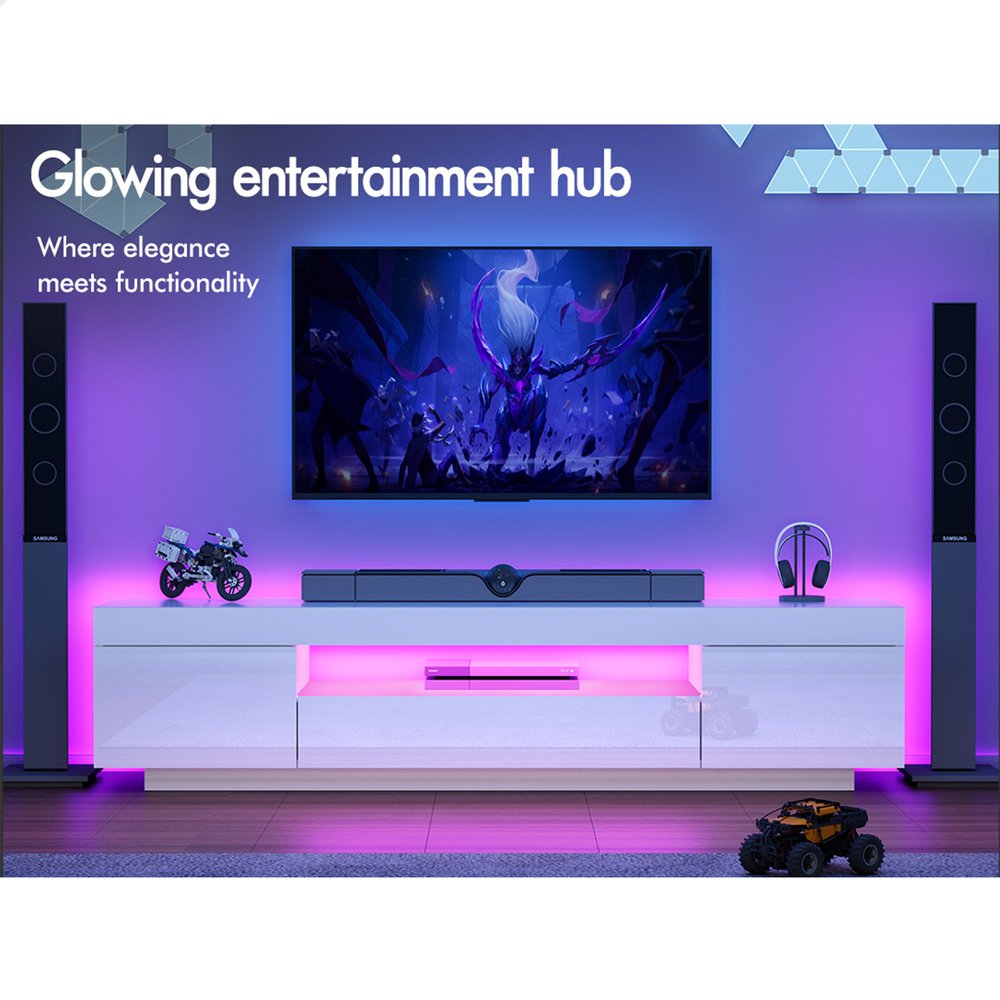 ALFORDSON Entertainment Unit TV Cabinet Stand Storage Drawer RGB LED Gloss - Picture 182 of 228