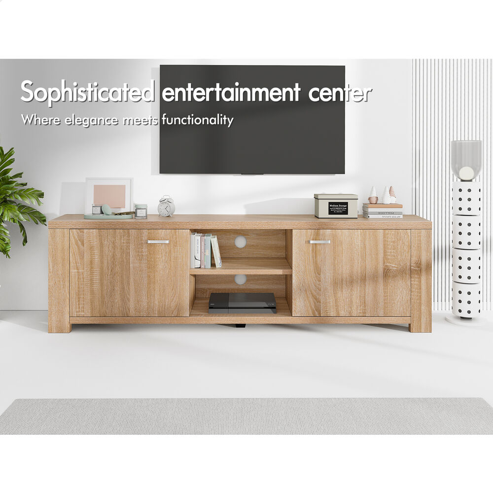 ALFORDSON TV Cabinet Entertainment Unit Stand Storage Shelf 160cm Black - Picture 26 of 48