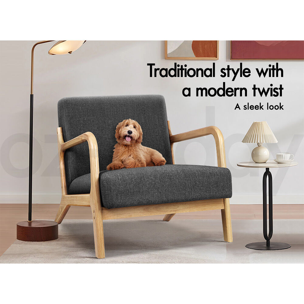 ALFORDSON 2 Seater Sofa Armchair Fabric Lounge Chair Accent Chair Loveseat Couch - Picture 14 of 84