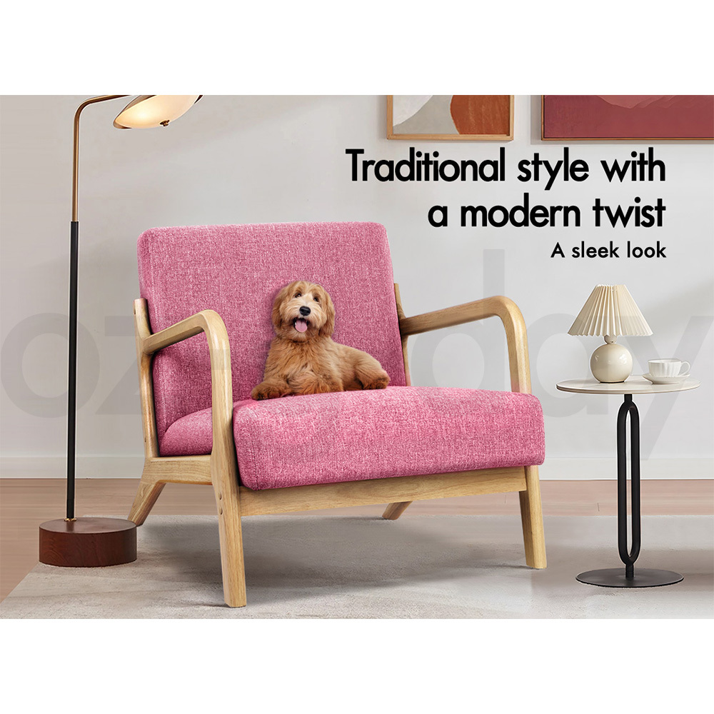 ALFORDSON 2 Seater Sofa Armchair Fabric Lounge Chair Accent Chair Loveseat Couch - Picture 38 of 84