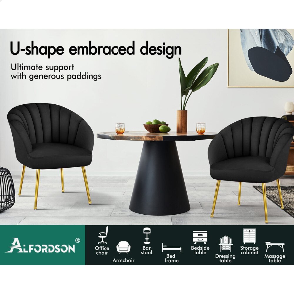 ALFORDSON Armchair Lounge Chair Tub Arm Chair Accent Chairs Sofa Couch Velvet - Picture 32 of 70