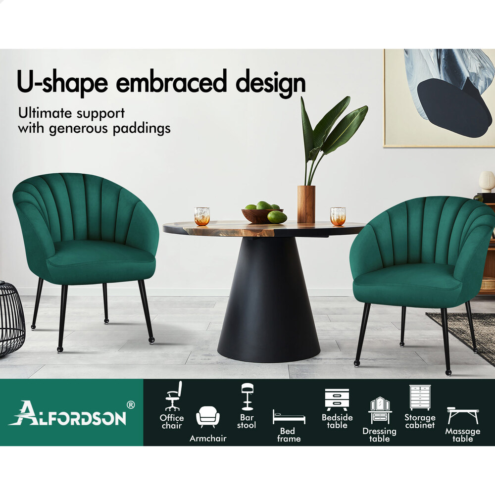 ALFORDSON Armchair Lounge Chair Tub Arm Chair Accent Chairs Sofa Couch Velvet - Picture 12 of 70