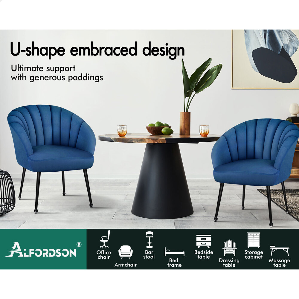 ALFORDSON Armchair Lounge Chair Tub Arm Chair Accent Chairs Sofa Couch Velvet - Picture 22 of 70