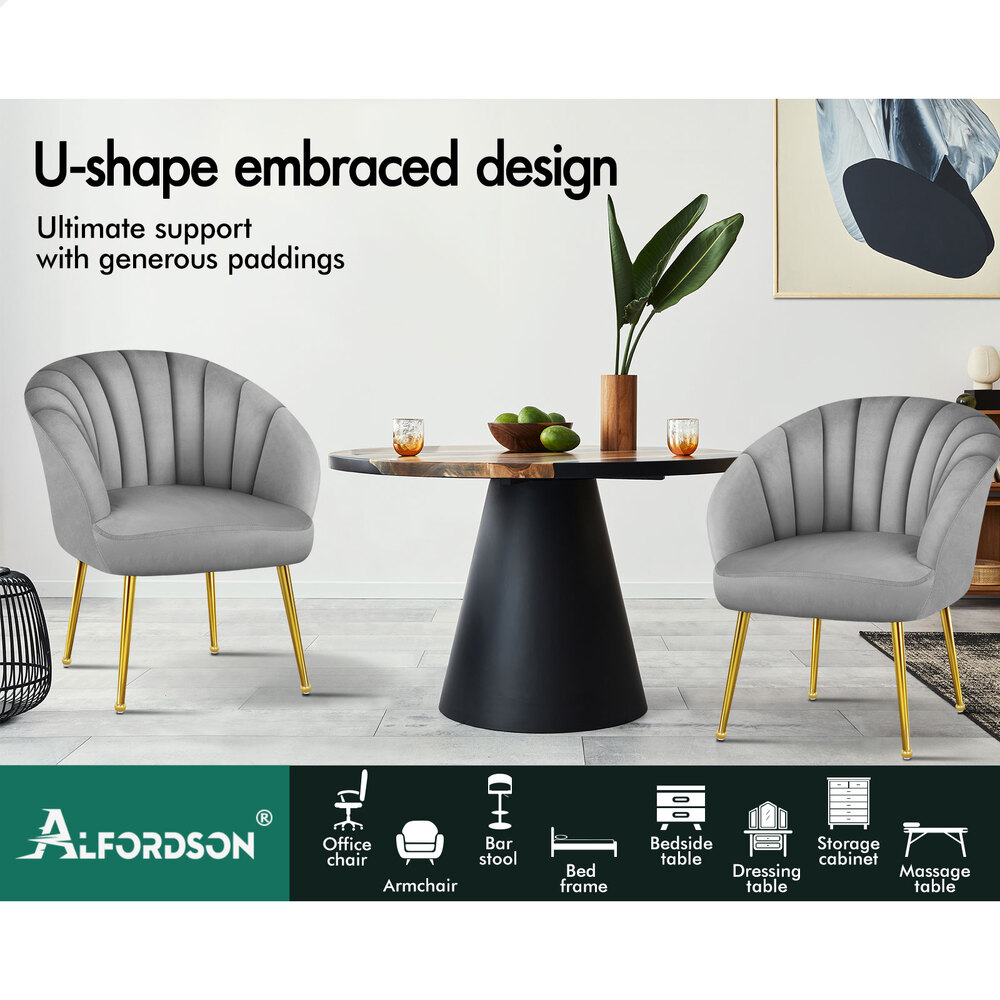 ALFORDSON Armchair Lounge Chair Tub Arm Chair Accent Chairs Sofa Couch Velvet - Picture 42 of 70